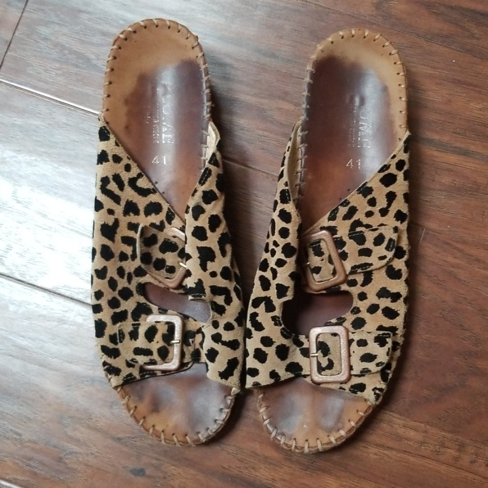 Plume Sandals Shoes Leopard Cheeta Print - Size 41
